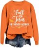 Fall For Jesus Sweatshirt for Women Letter Print Casual Fashion Crew Neck T-Shirt Oversized Loose Fit Long Sleeve Pullover