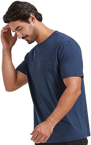 Men's Ultra Soft Bamboo Viscose Pocket T-Shirt Classic Fit Lightweight Cooling Short Sleeve Casual Basic Shirt