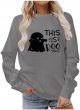 Women's Halloween Fashion Long Sleeve Crew Neck Hoodie Long Sleeve Sweatshirt Women