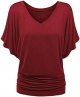 Plus Top V Neck Sleeve Batwing Loose T Shirt Fashion Size Fold Hem Women Solid Plus Size Tops Long Sleeve Plus