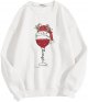 Women's Long Sleeved Fashion Casual Crew Neck Christmas Print Lightweight Hoodie Womens Size Sweatshirts