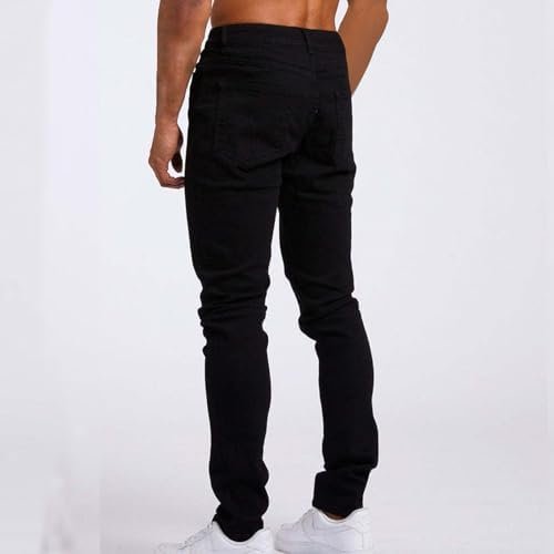 Men Slim Zipper Denim Jeans Pants Frayed Pants Distressed Rip Trousers Jeans for Men Stretch fit Mens Jeans Regular