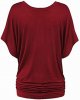 Plus Top V Neck Sleeve Batwing Loose T Shirt Fashion Size Fold Hem Women Solid Plus Size Tops Long Sleeve Plus